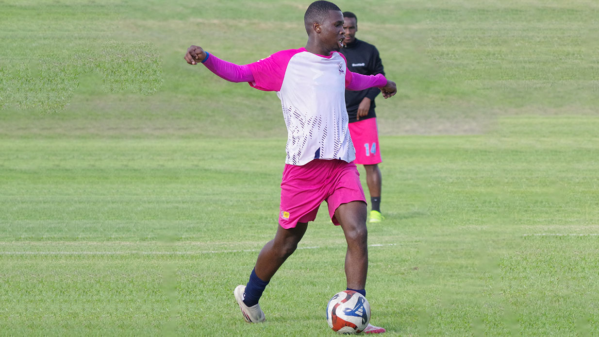 Manzini Sea Birds versatile player Mayibongwe ‘Suarez’ Mabuza in the club’s colours. (File pic)